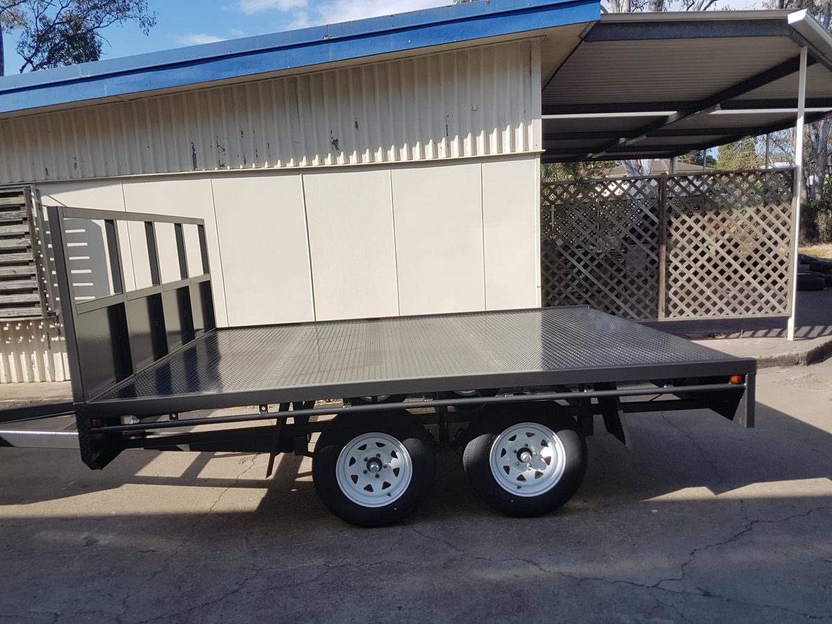 12×7 Heavy Duty Flat Top Trailer with Drop Sides (3500kg ATM)